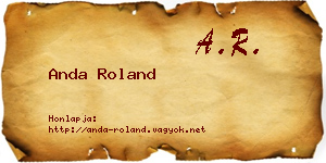 Anda Roland névjegykártya